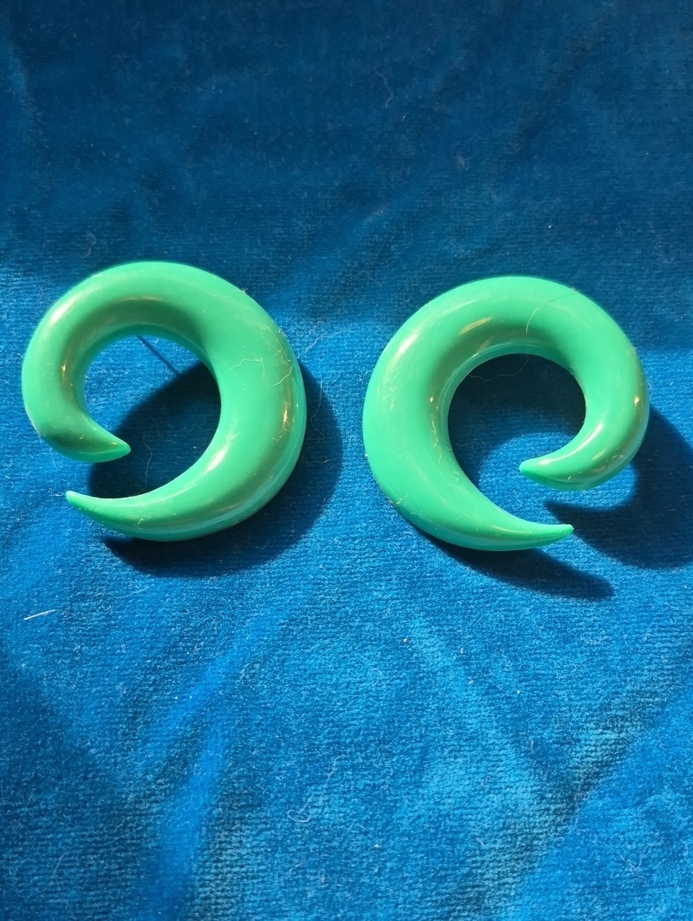 Green Spiral Ear Gauges - Pair